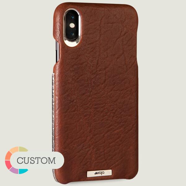 Custom Grip Silver iPhone Xs Max Leather Cases