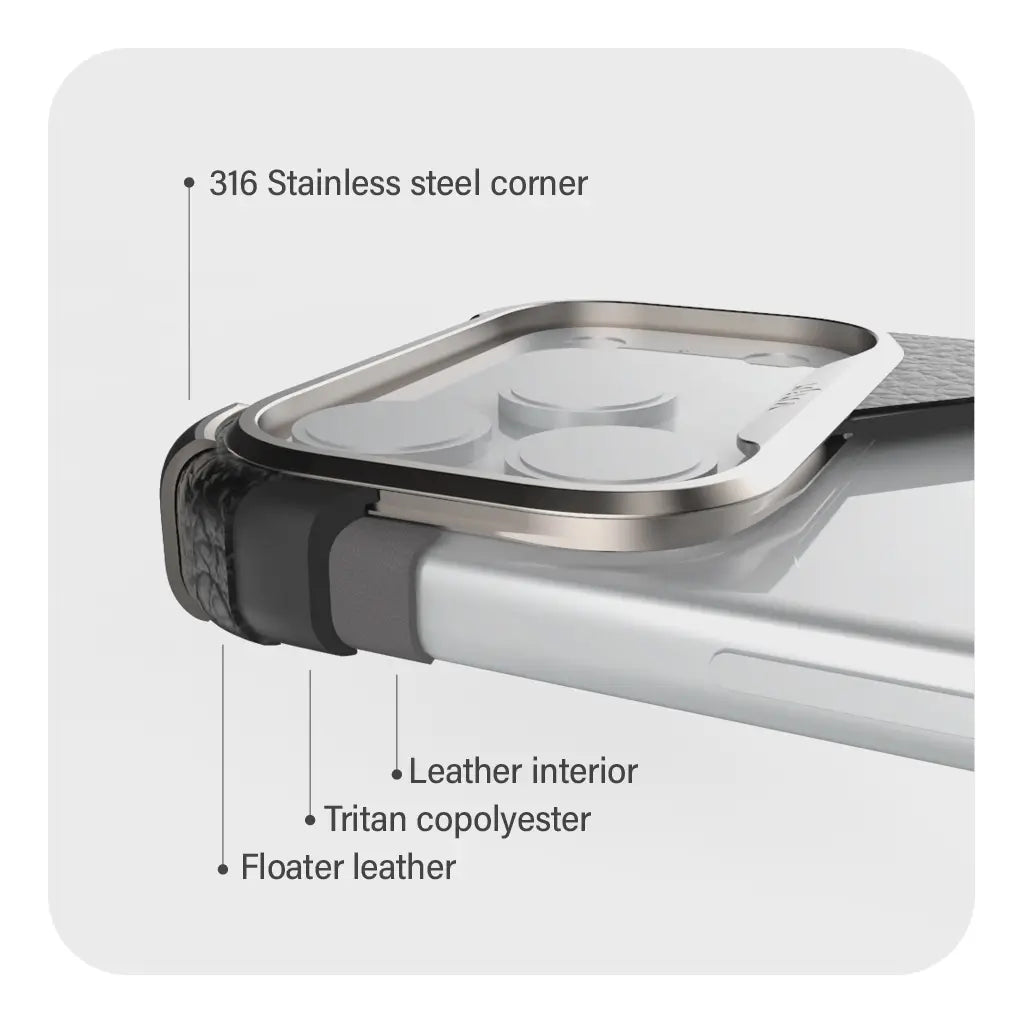 Buckler Grip iPhone 17 Pro leather case with Magsafe