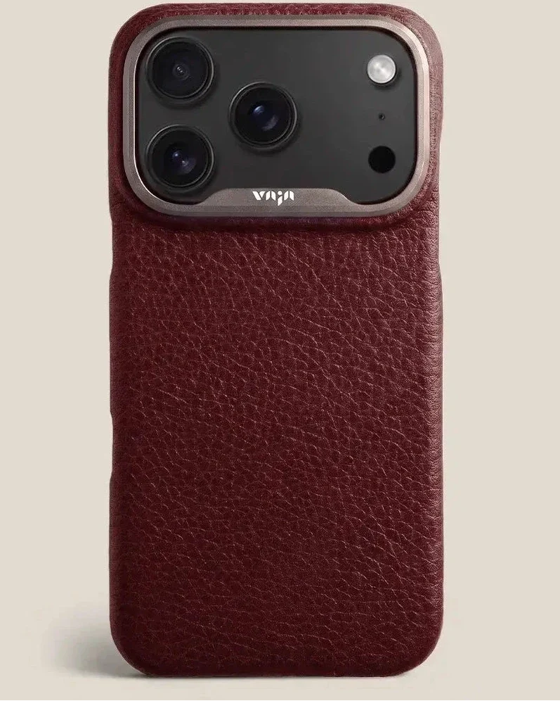 Vaja Grip leather case for iPhone 18 Pro in Floater Cordovan
