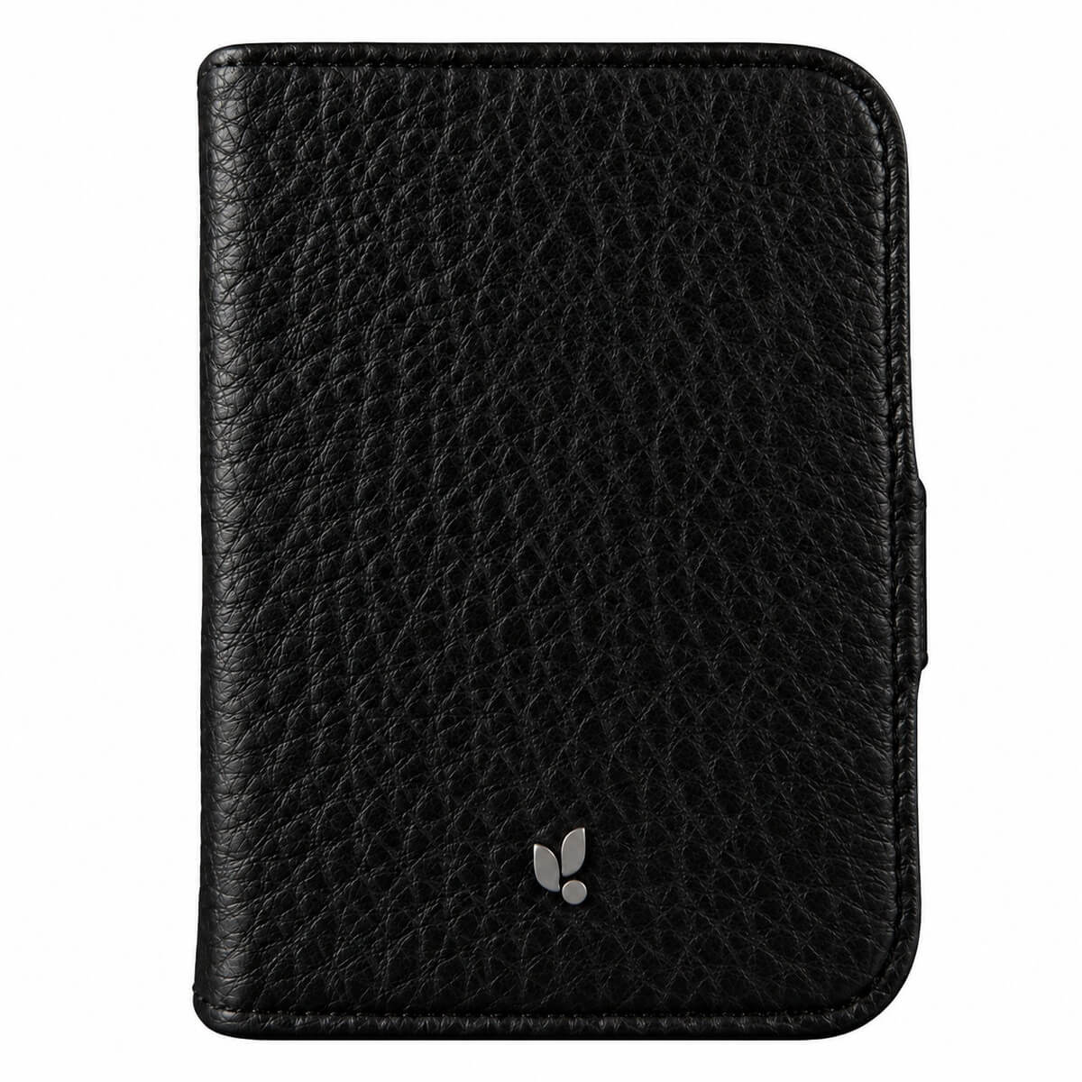 Leather Folio Wrap with Aramid Shell for iPhone Duo in Floater Black, closed - Vaja