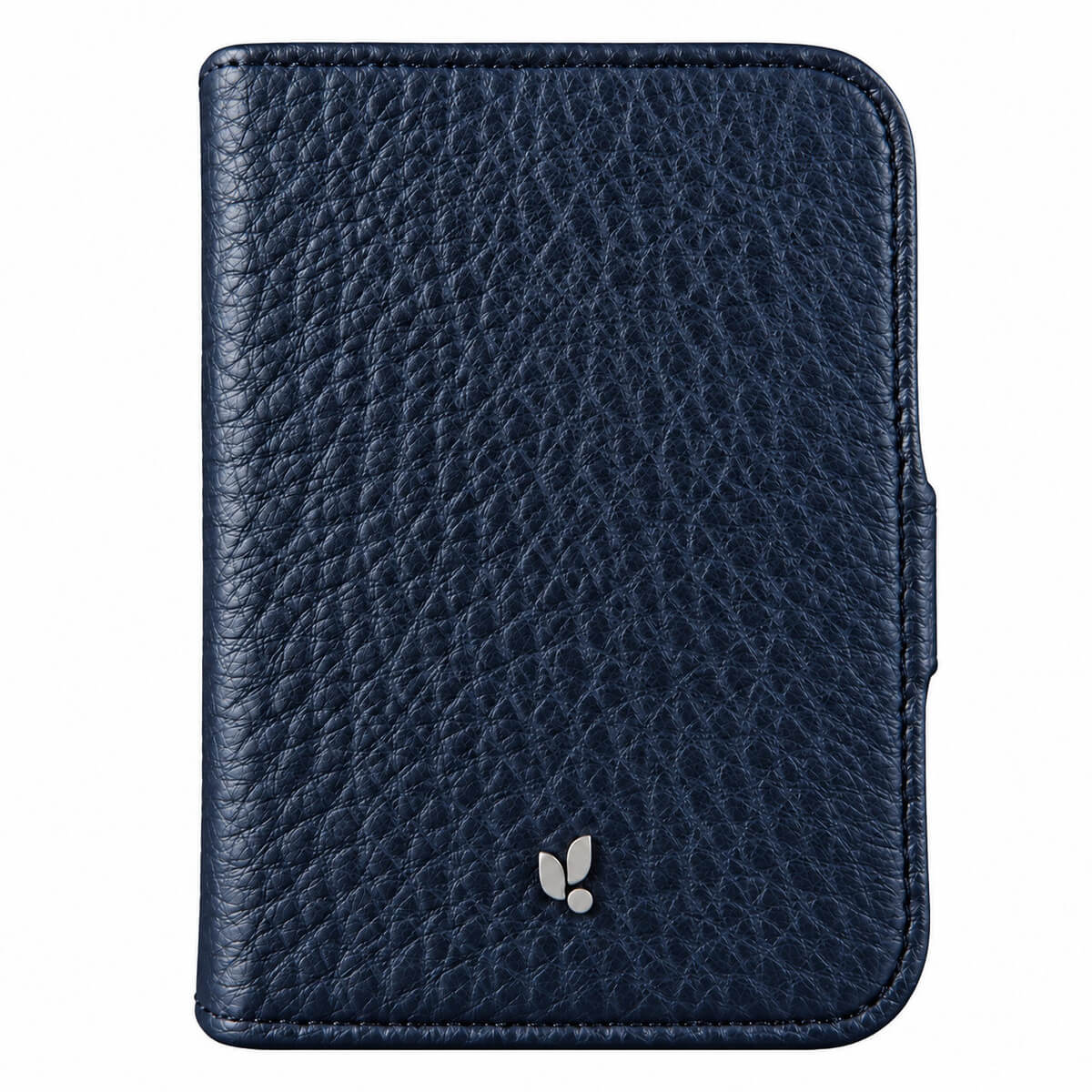 Leather Wallet Wrap with Aramid Shell for iPhone Duo in Floater Indigo, closed - Vaja