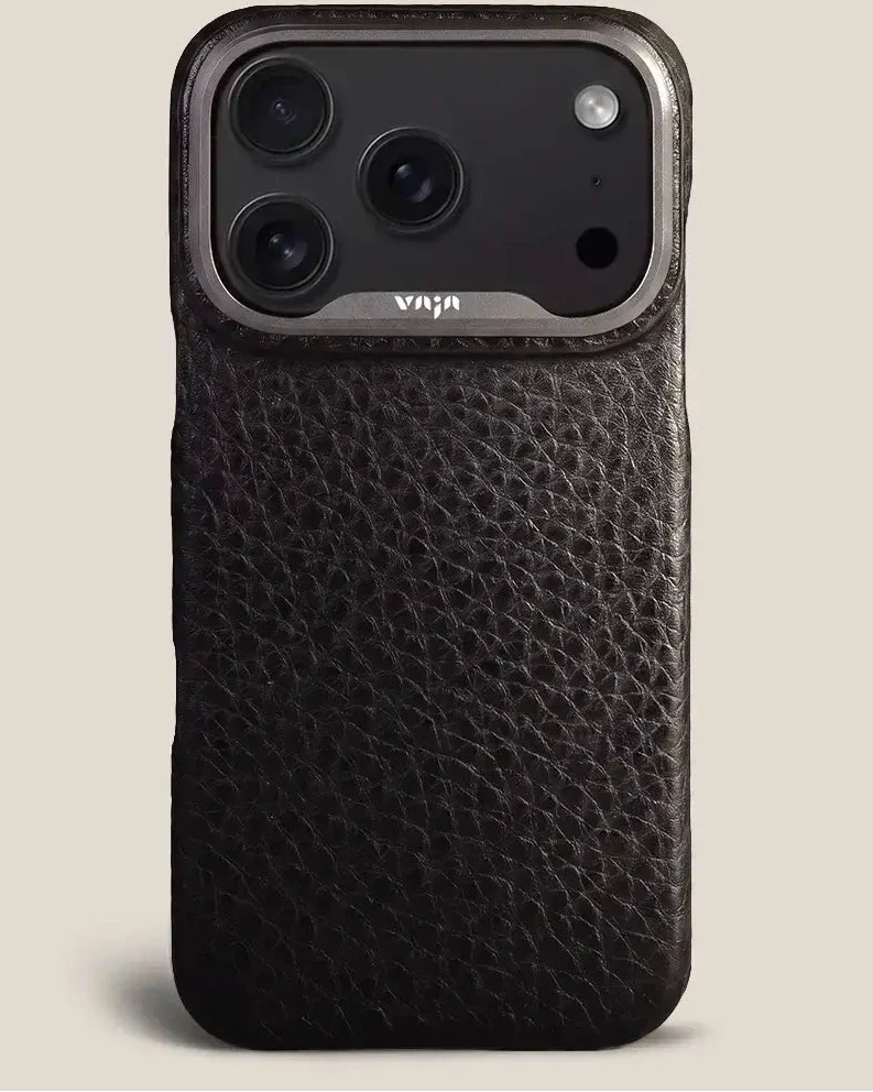 Vaja Grip leather case for iPhone 18 Pro in Floater Black