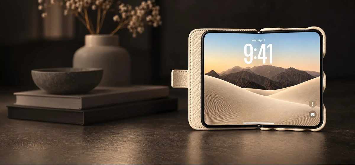 Vaja leather folio for iPhone Duo, closed