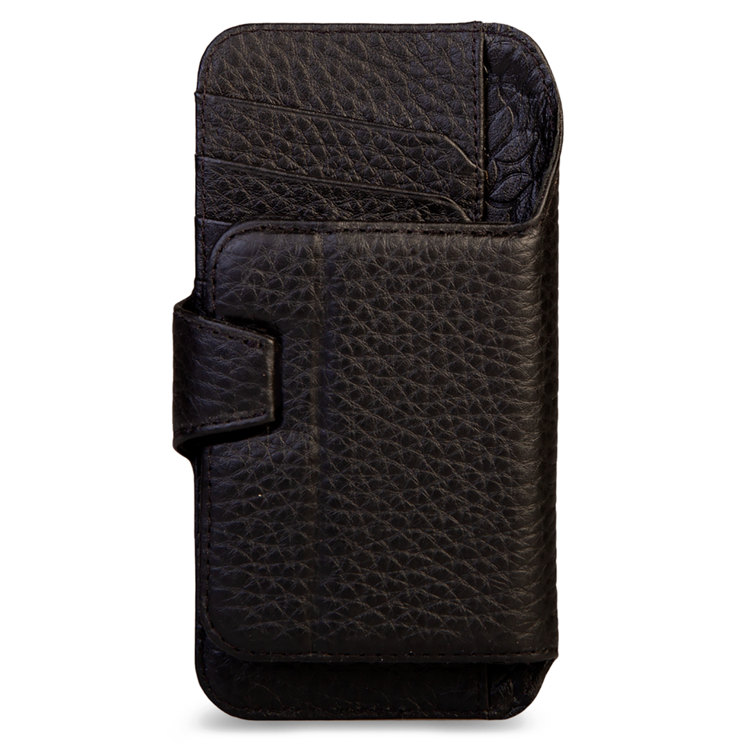 Custom detachable leather Wallet Wrap for iPhone 18 Pro and iPhone 18 Pro Max V-Mag cases, made to order by Vaja