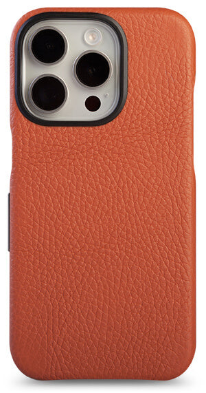 Floater leather case in Apricot Orange