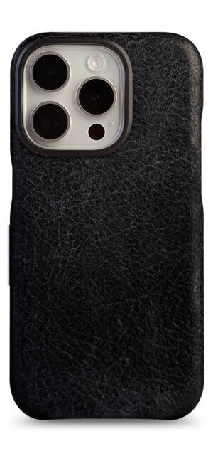 Pull-Up leather in Ebony – aged