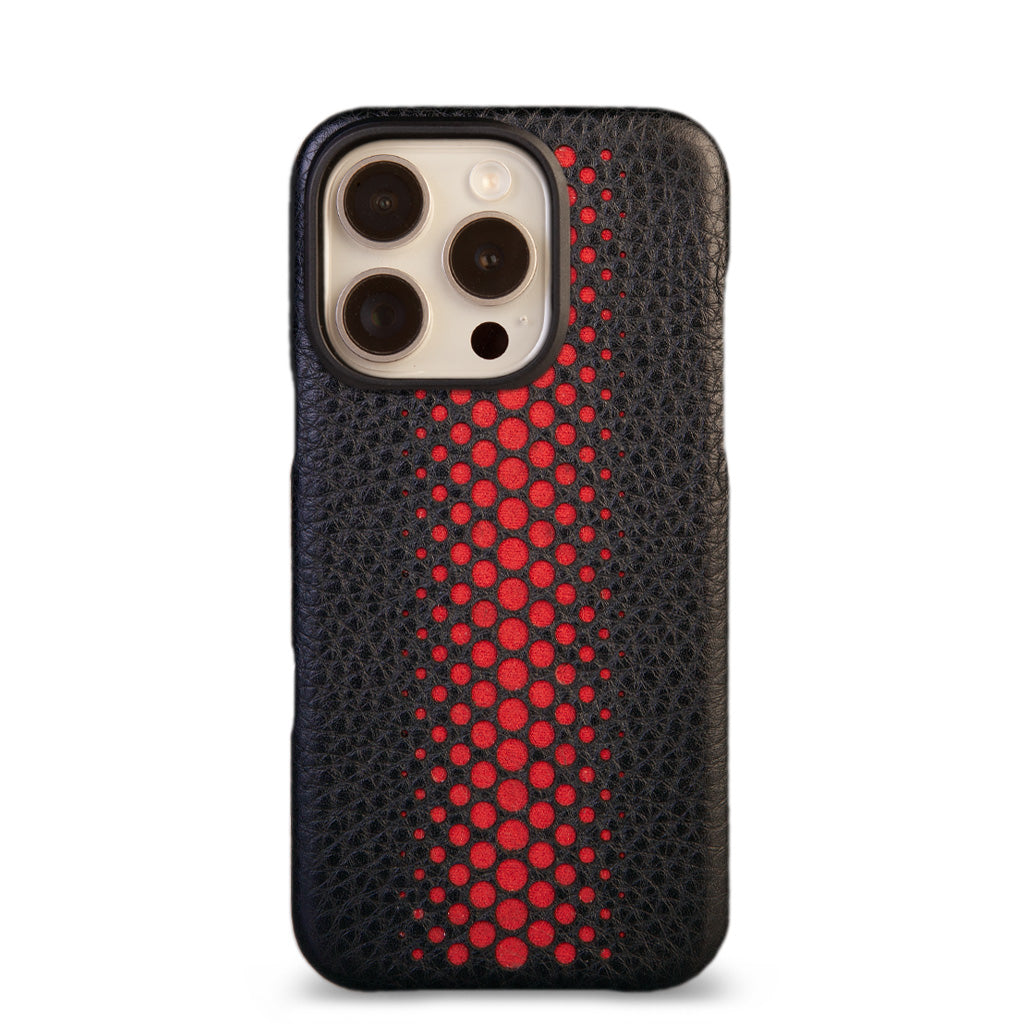 Dotted Grip - iPhone 16 Pro leather case V-Mag