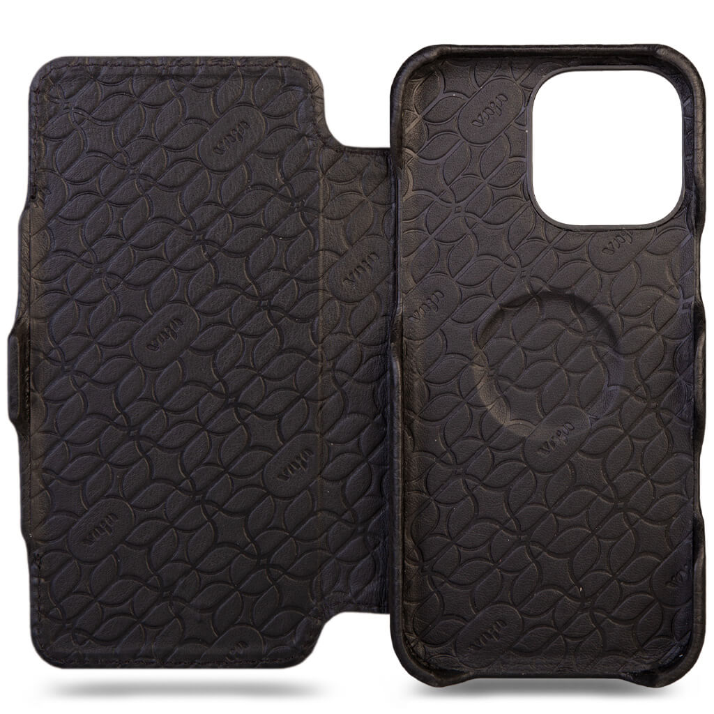 Folio - iPhone 16 Pro leather case V-Mag - Vaja