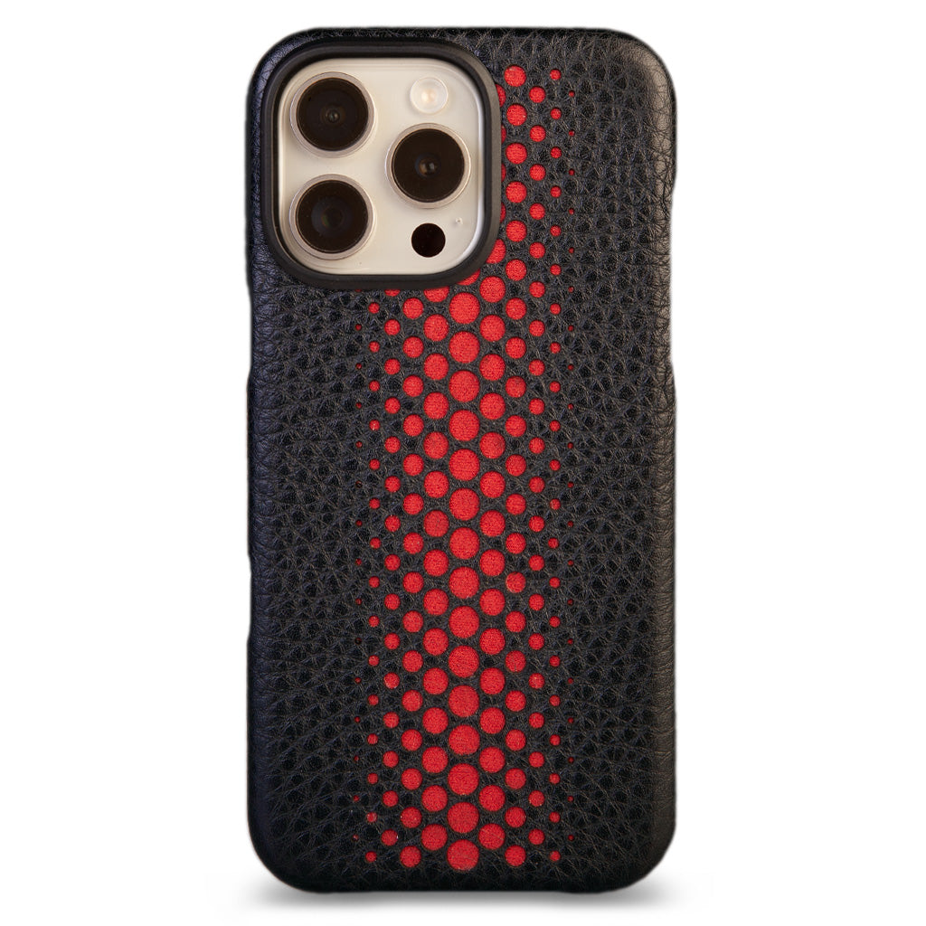 Dotted Grip - iPhone 16 Pro Max leather case V-Mag