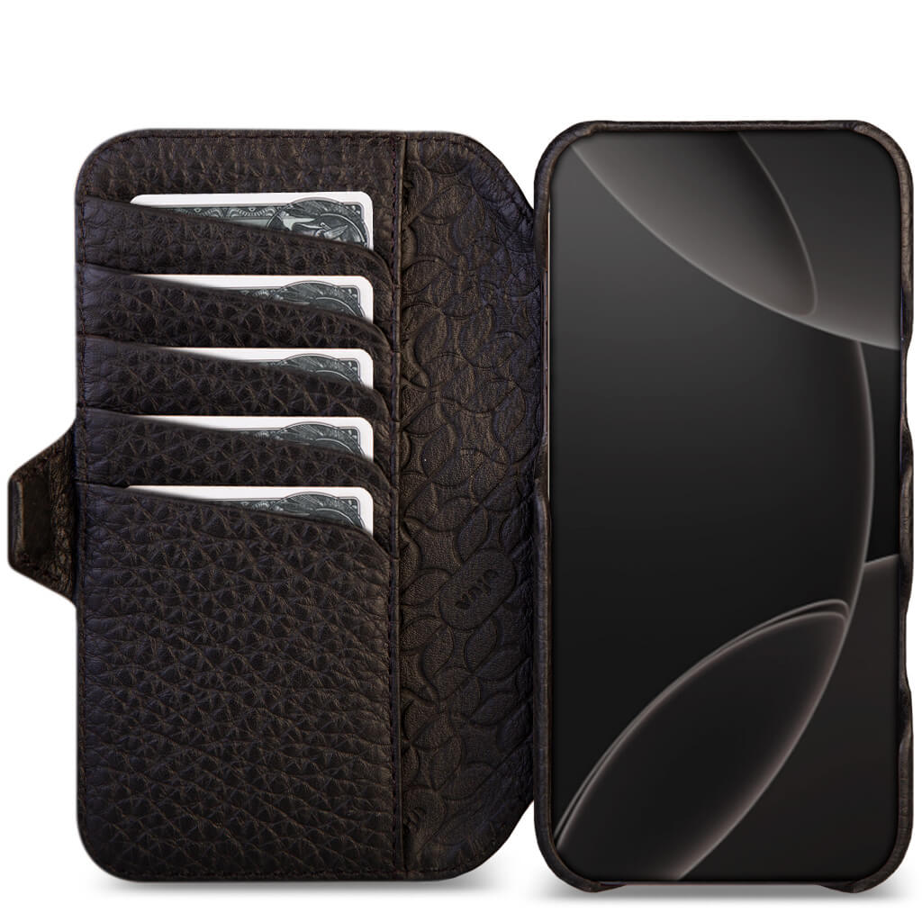 Wallet - iPhone 16 Pro Max leather case V-Mag