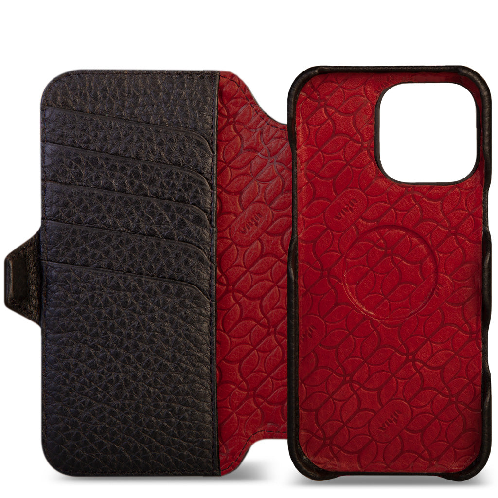 Wallet - iPhone 16 Pro Max leather case V-Mag