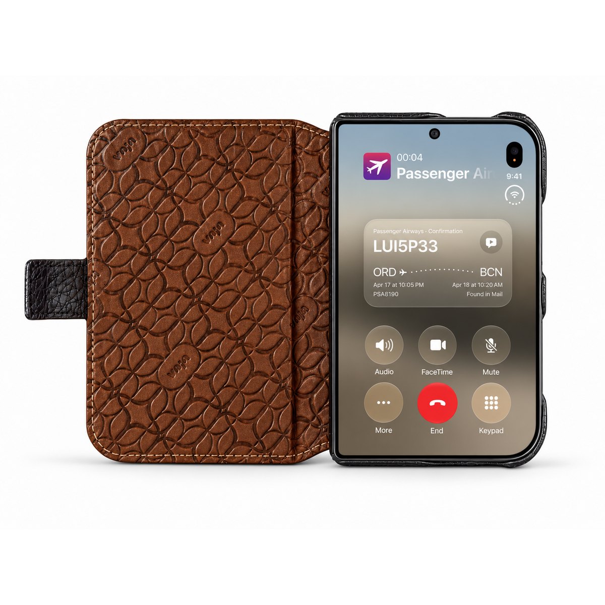 Folio iPhone Duo Leather Case in Floater Indigo - Vaja