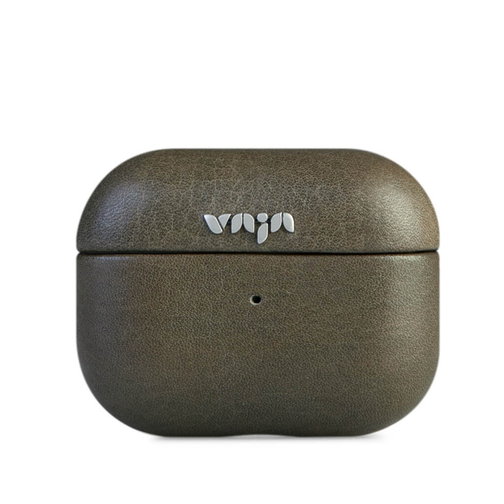 Custom AirPods Pro 2 Leather Case 2nd Gen Olive Night - Vaja