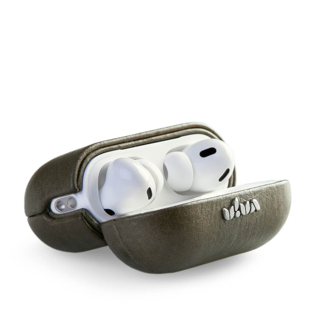 Custom AirPods Pro 2 Leather Case 2nd Gen Olive Night - Vaja