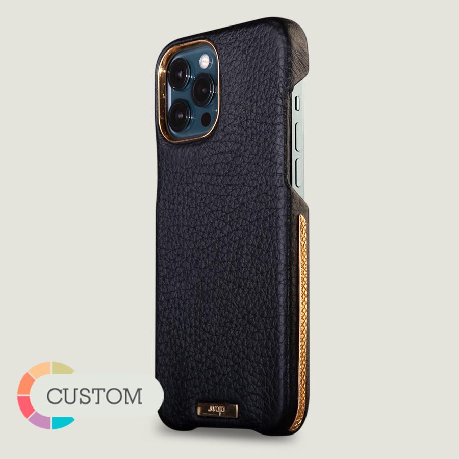 Customizable Gold iPhone 12 & 12 Pro Grip Leather Case - Vaja