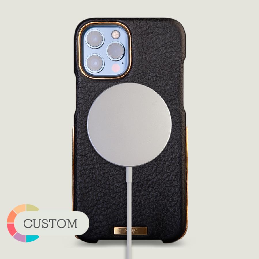 Customizable Gold iPhone 12 & 12 Pro Grip Leather Case - Vaja
