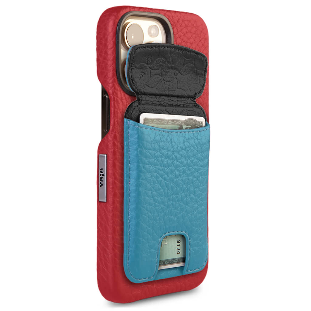 Custom 2 in 1 iPhone 15 Pro leather case with Mini Wallet - Vaja