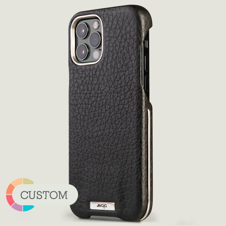 Customizable Silver Grip iPhone 12 Pro Max Leather Case - Vaja
