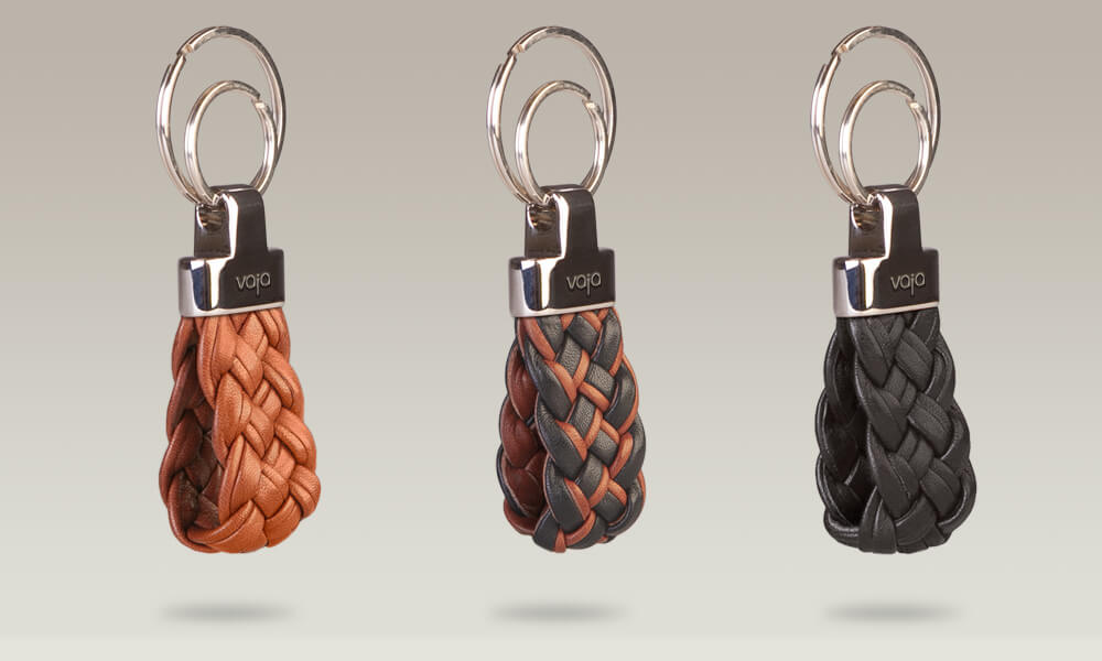 Trenzao leather key ring