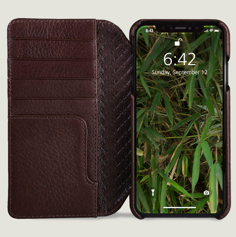 Wallet Wood iPhone Xs Max Leather Case