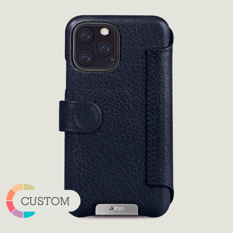 Customizable iPhone 11 Pro Wallet leather case with magnetic closure - Vaja
