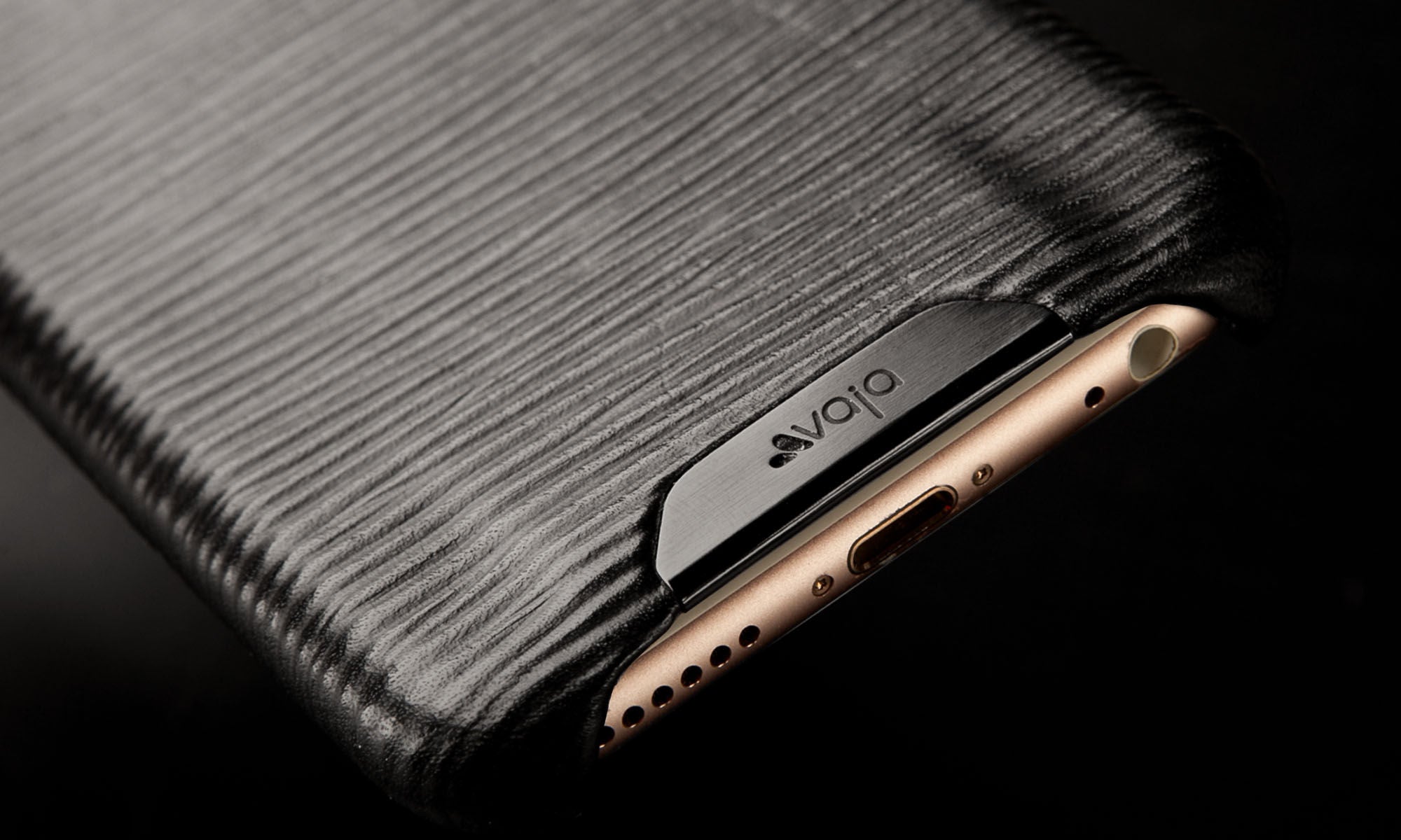 iPhone 6/6s Grip Legno Nero Premium Leather Case