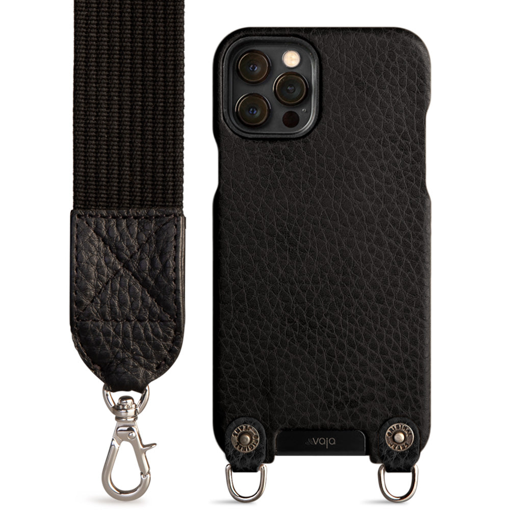 Crossbody iPhone 12 &amp; 12 Pro leather case with magsafe