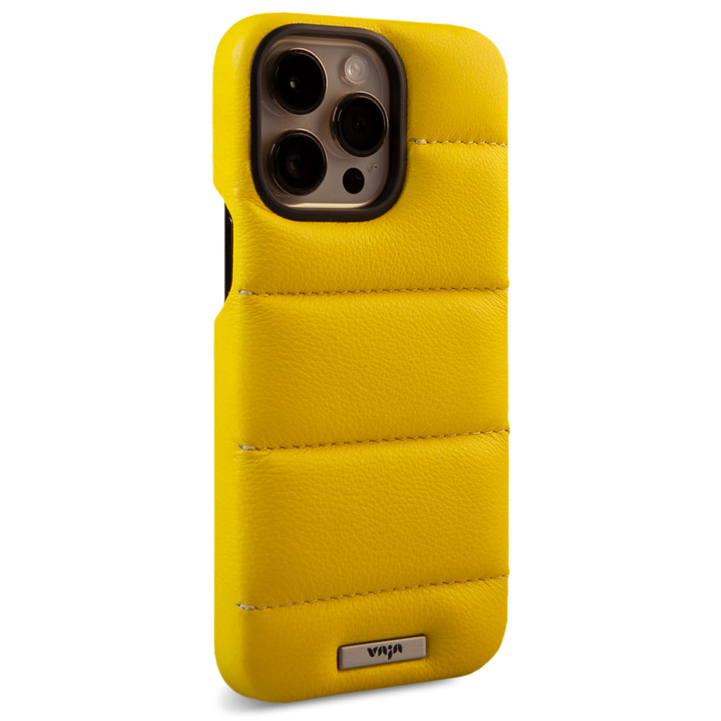 Custom Puffer iPhone 14 Pro Max Leather Case - Vaja
