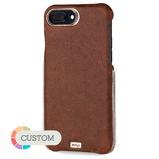 Grip Silver - Luxury iPhone 8 Plus leather case - Vajacases