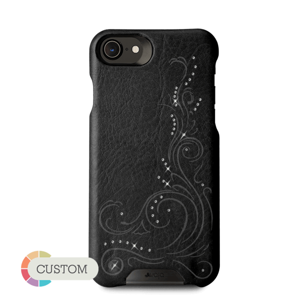 Customizable Grip Crystal - iPhone 8 Luxury leather case with Swarovski crystals - Vajacases